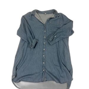 Old Navy Chambray Shirt Dress with Pockets – Size XL, Long Sleeve Denim Dress